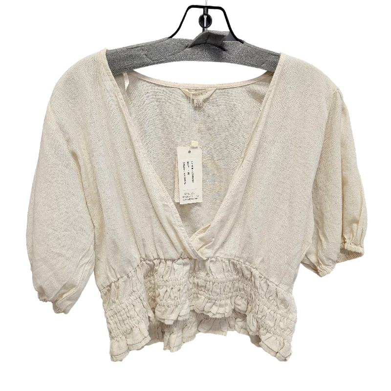 Cream Top Short Sleeve SIM & SAM, Size Xl