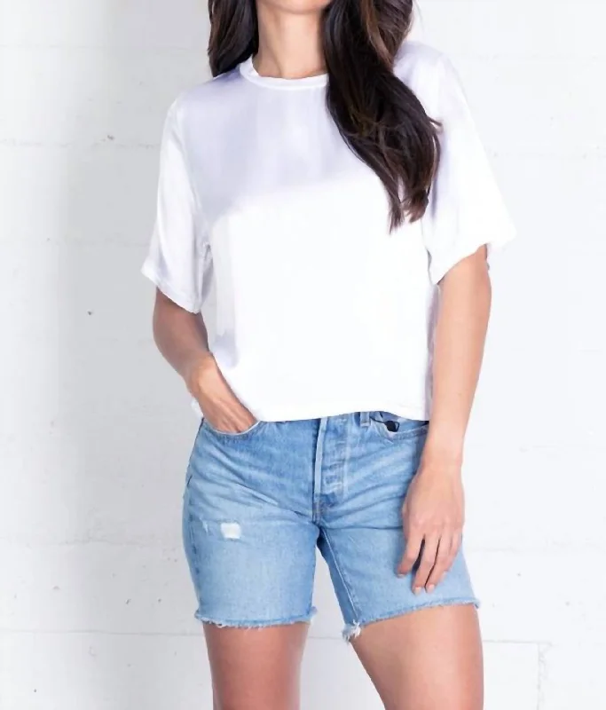 Nights In The City Silky Tee In White