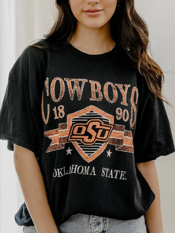 Osu Cowboys Pep Rally Thrifted Tee In Black