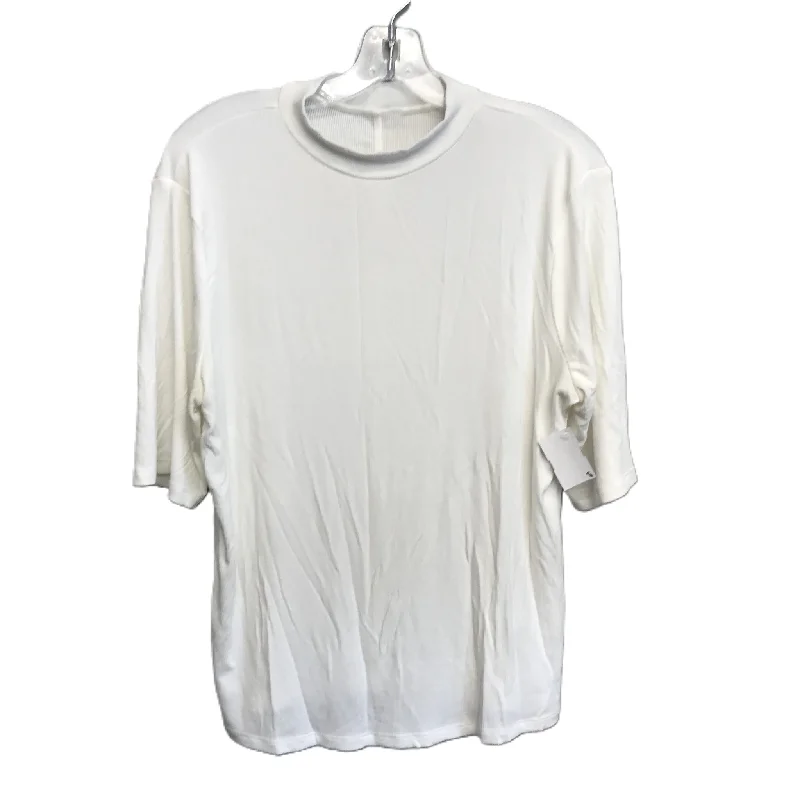 White Top Short Sleeve By A New Day, Size: Xl