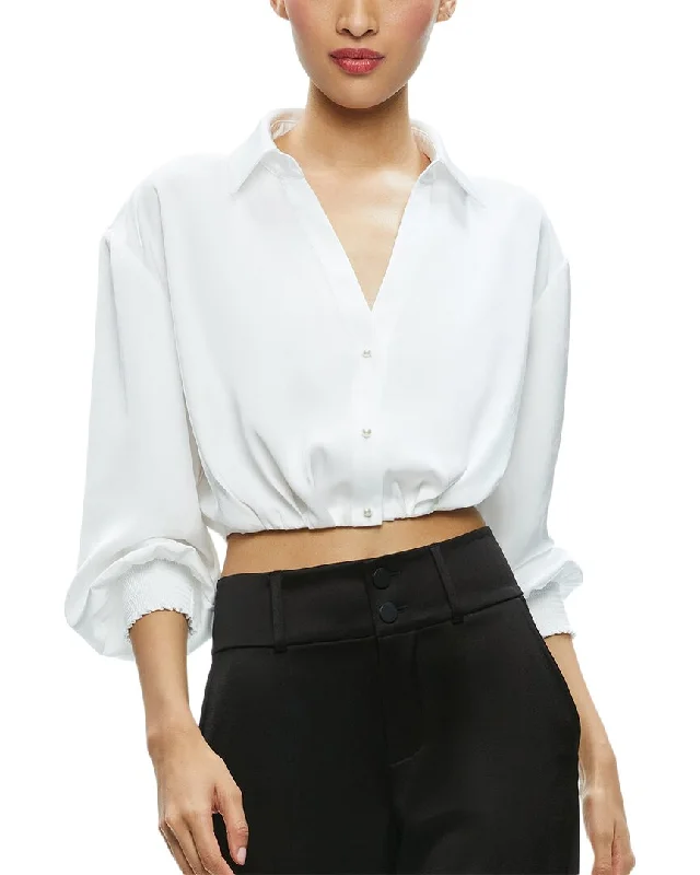 alice + olivia Pierre Pleated Shirt