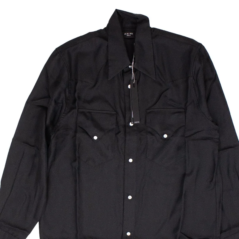 Amiri Western Silk Shirt - Black