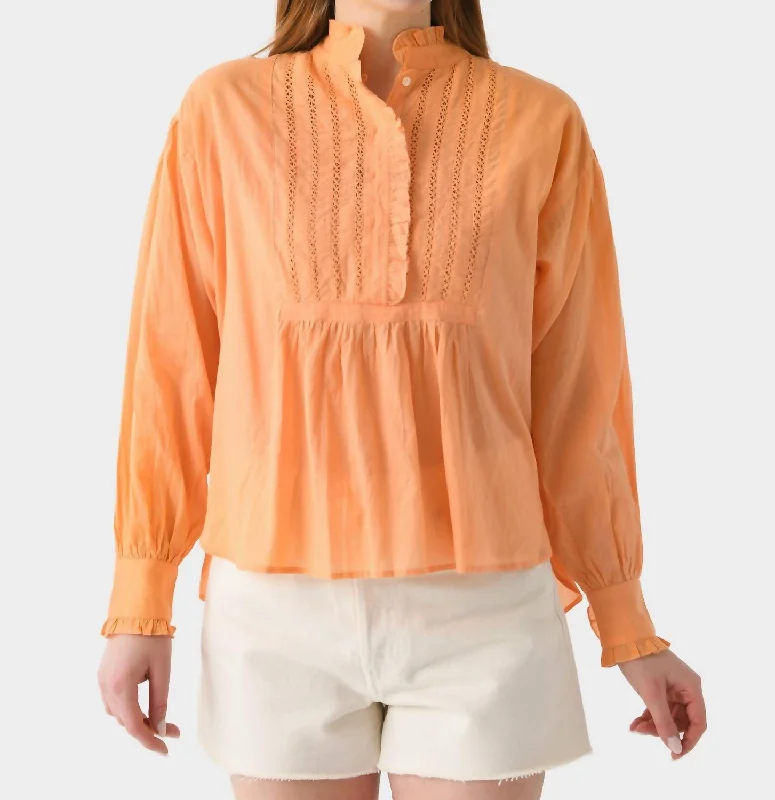 Anna Victorian Blouse In Tangerine