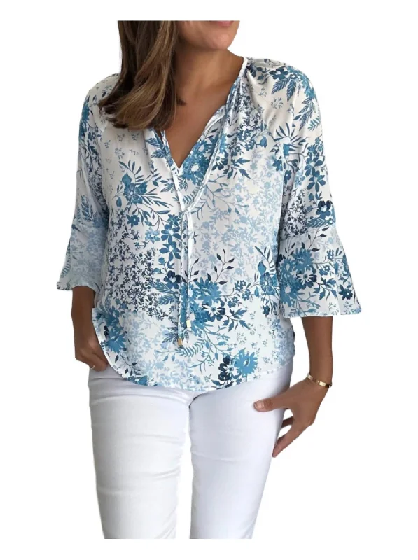 Bell Sleeve Blouse In Tami Print