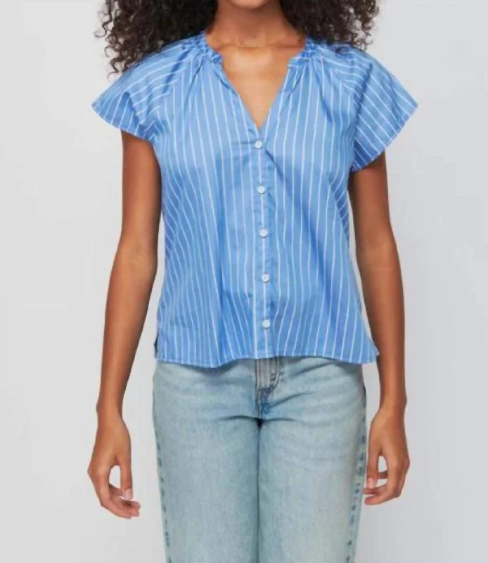 Ginny Girly Easy Blouse In Daytrader Stripes