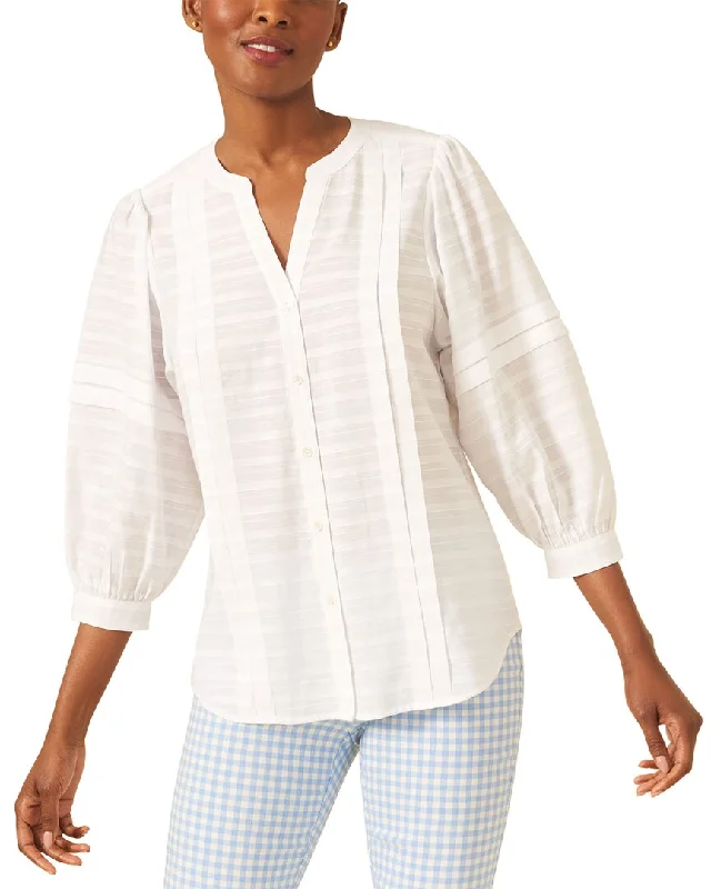 J.McLaughlin Laramie Linen-Blend Blouse