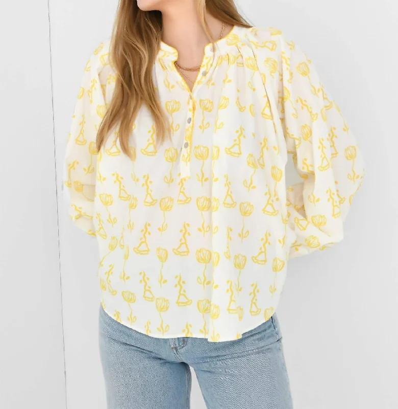 Kaia Blouse In Trigo Amarillo