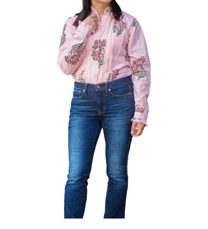 Maria Blouse In Pink Floral