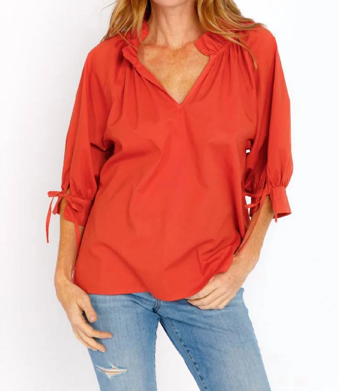 Remy Statement Sleeve Blouse In Ginger