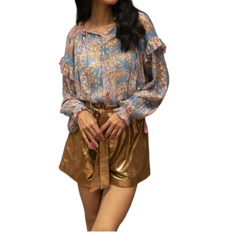 Renata Blouse In Blue Multi