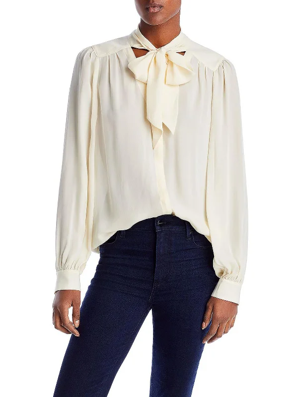 Womens Silk Puff Sleeves Blouse