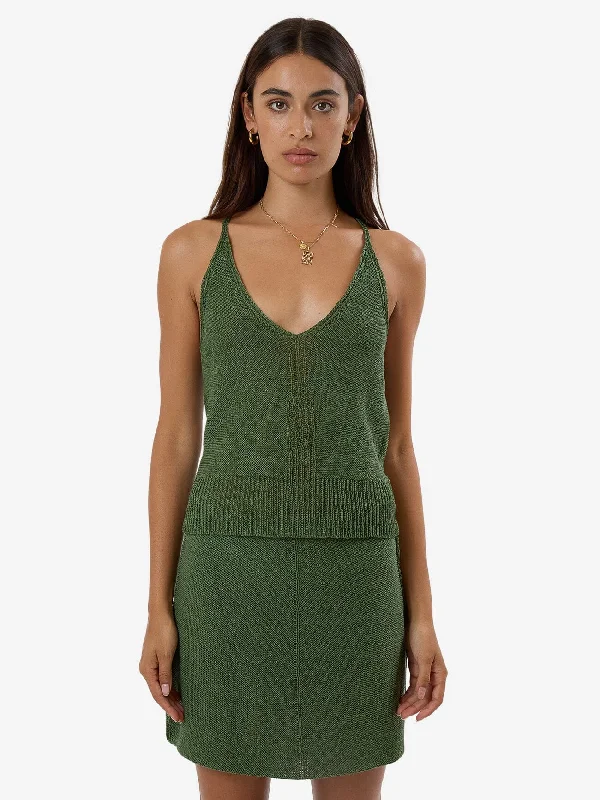 Jagger Knit Tank - Elm Green