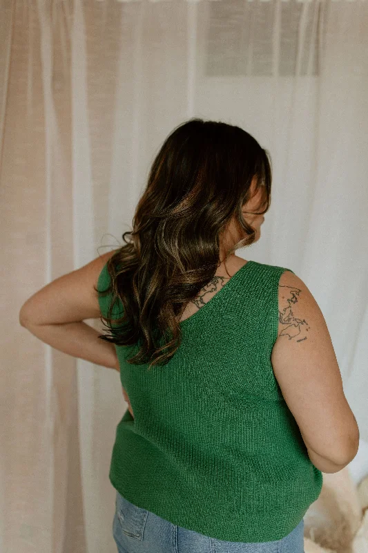 The Joleen Knit Tank - Green - PLUS