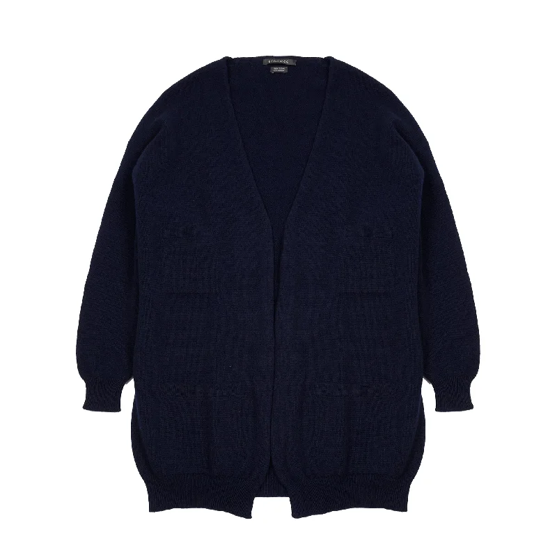 Begg & Co Joy Slouch Pocket Cashmere Cardigan in Night Sky