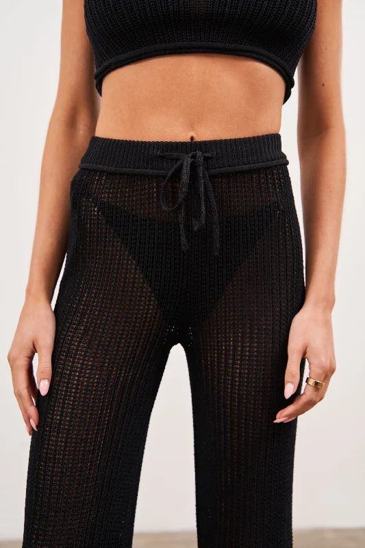 KNITTED TROUSERS - BLACK