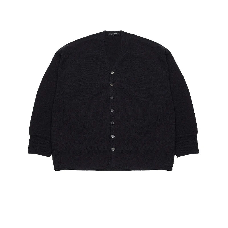 Pas de Calais V-Neck Knitted Cardigan in Black