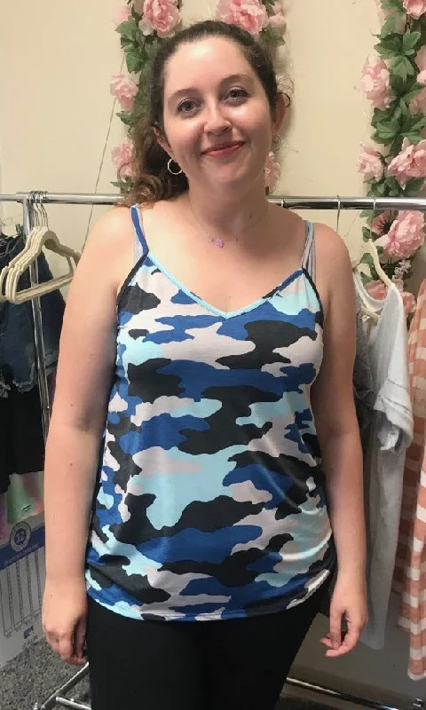 Blue Camo Tank Top