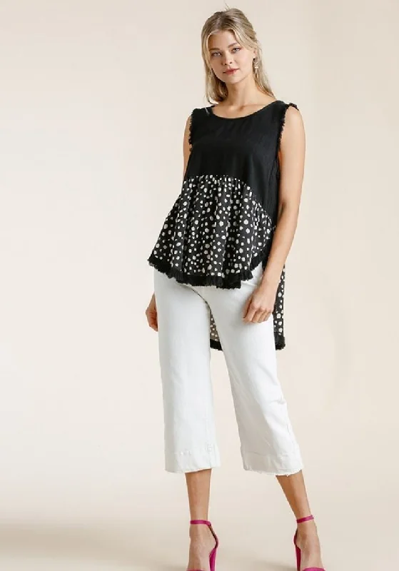 Fringed Dalmatian Top, Black