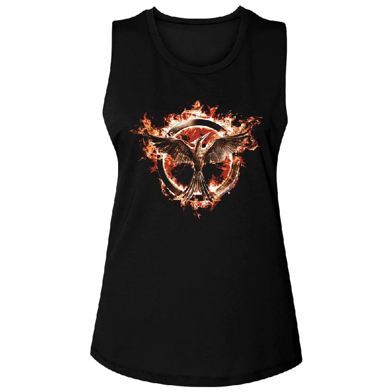 Hunger Games Flaming Mockingjay Womens Tank