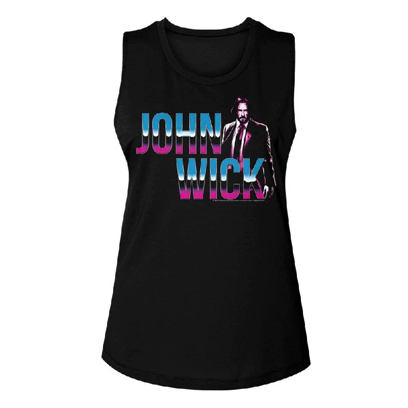 John Wick Neon Chrome Logo Womens Tank