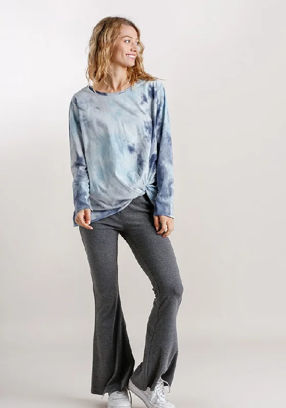 Tie Dye Knot Top, Grey Blue