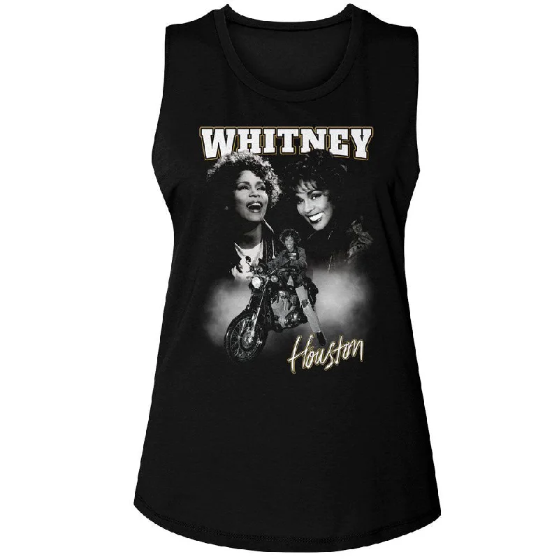 Whitney Houston Motorcycle Collage Womens Tank