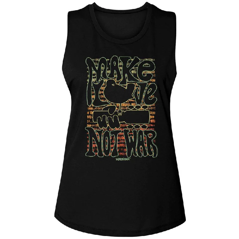 Woodstock Make Love Not War Womens Tank