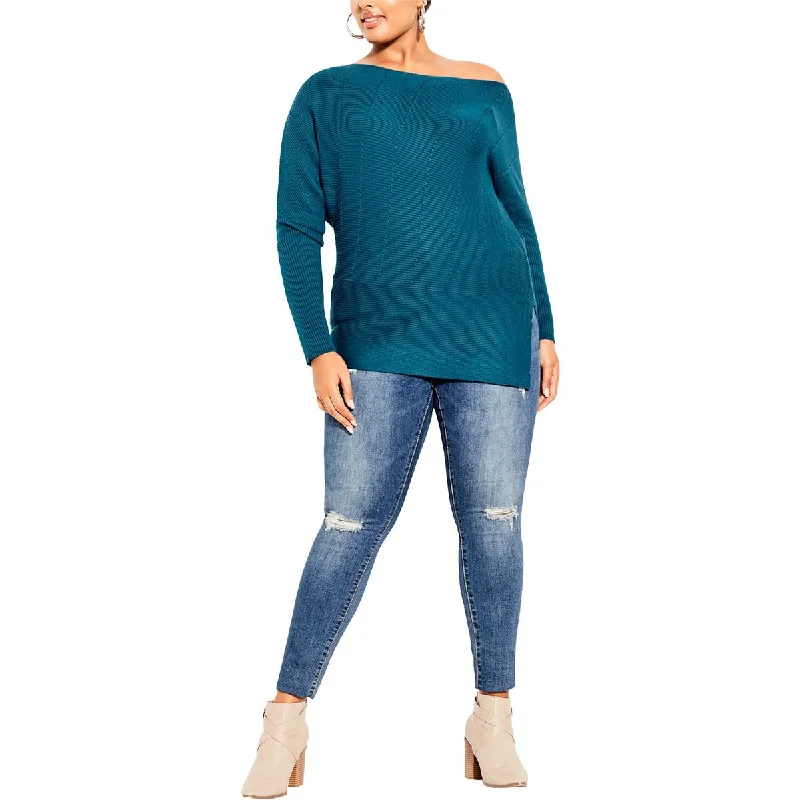 City Chic Womens Ribbed Top Pullover Sweater