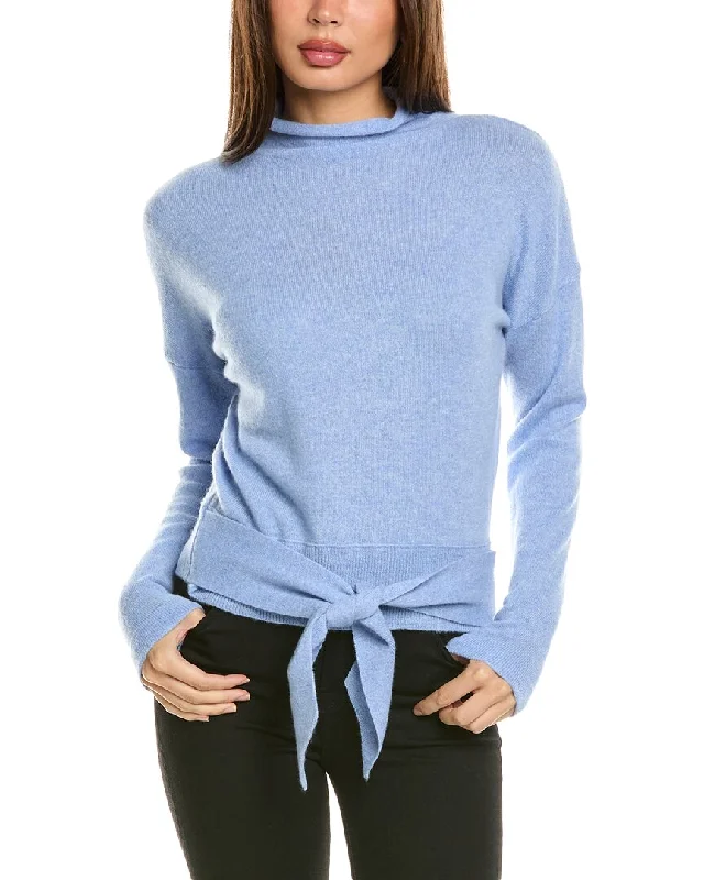 Forte Cashmere Tie-Front Cashmere Pullover