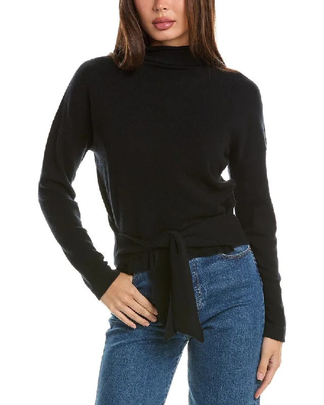 Forte Cashmere Tie-Front Cashmere Pullover