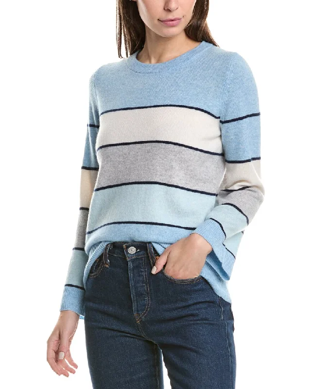 Forte Cashmere Wide Stripe Cashmere Pullover