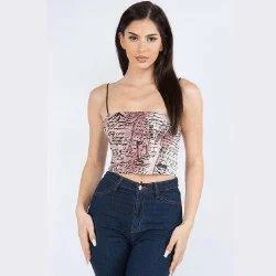 AVY sleeveless alchemy printed crop top.