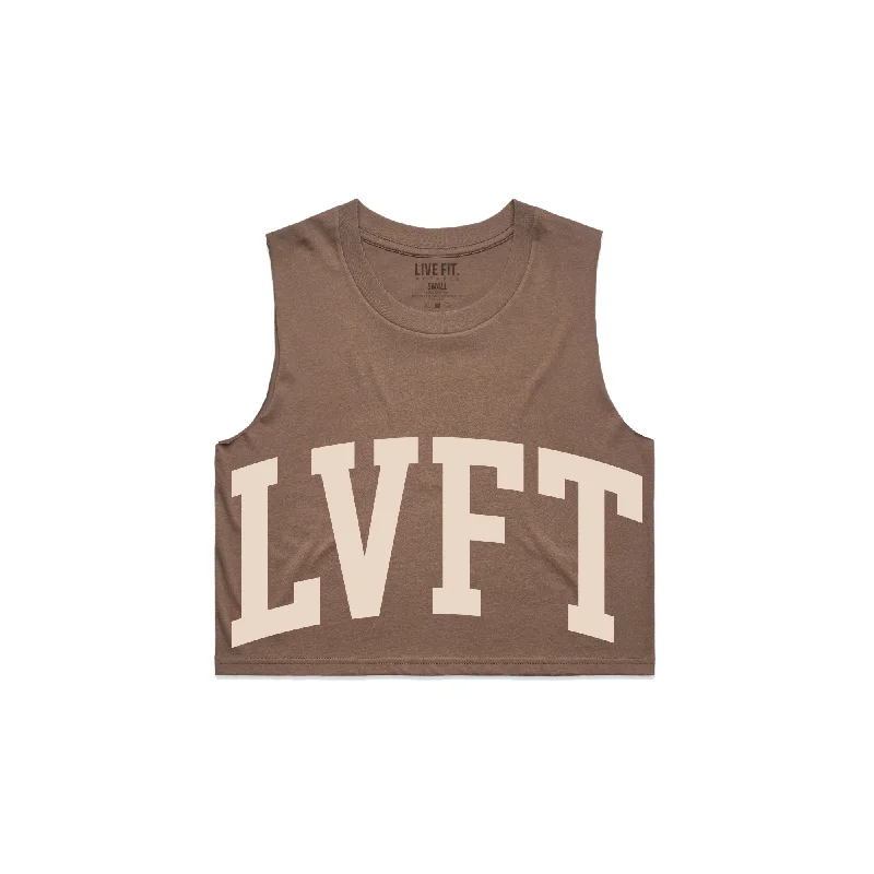 Contender Crop Muscle Tank - Mocha