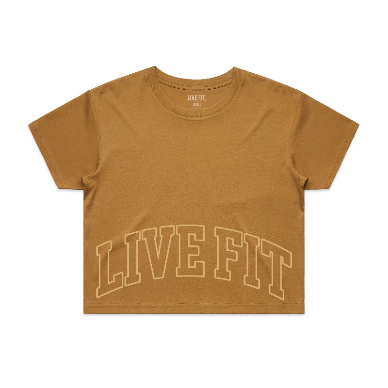 Letterman Crop Tee - Caramel