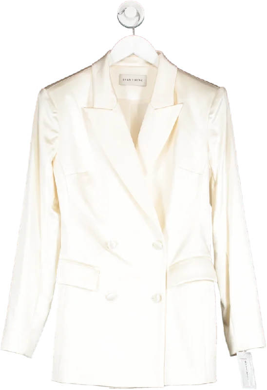 IVAN YOUNG White Silk Satin Blazer UK 8