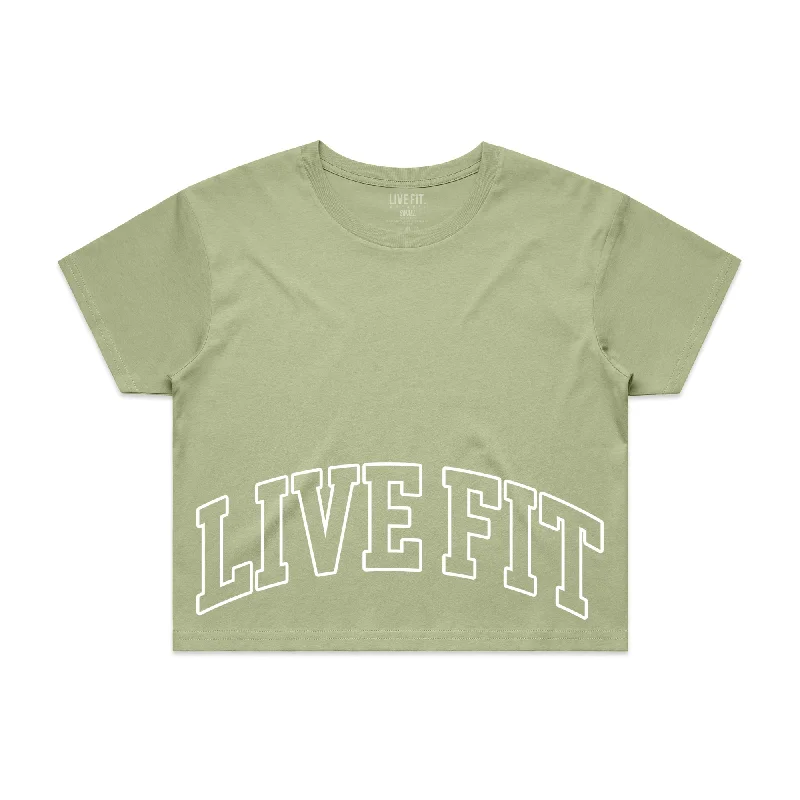 Letterman Crop Tee - Pistachio