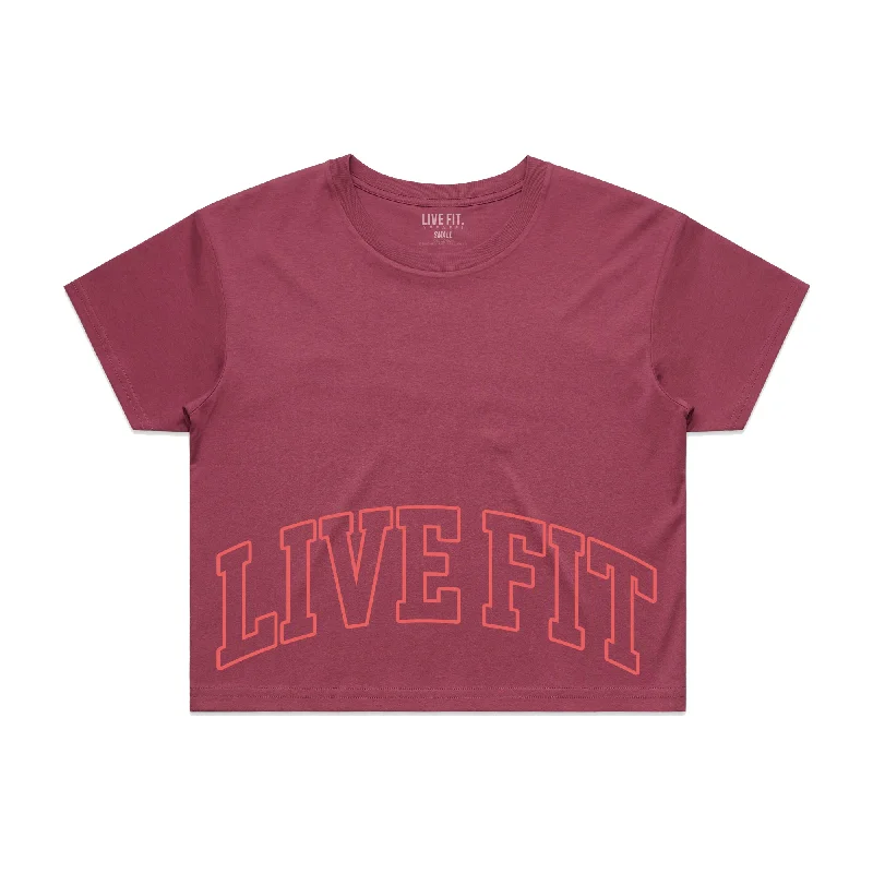 Letterman Crop Tee - Raspberry