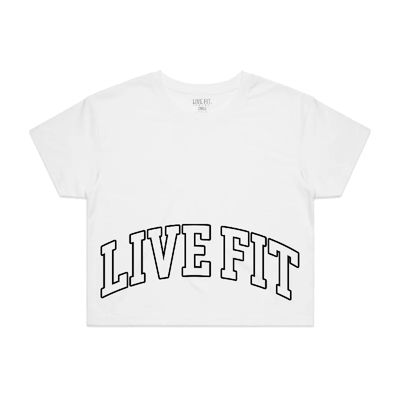 Letterman Crop Tee - White