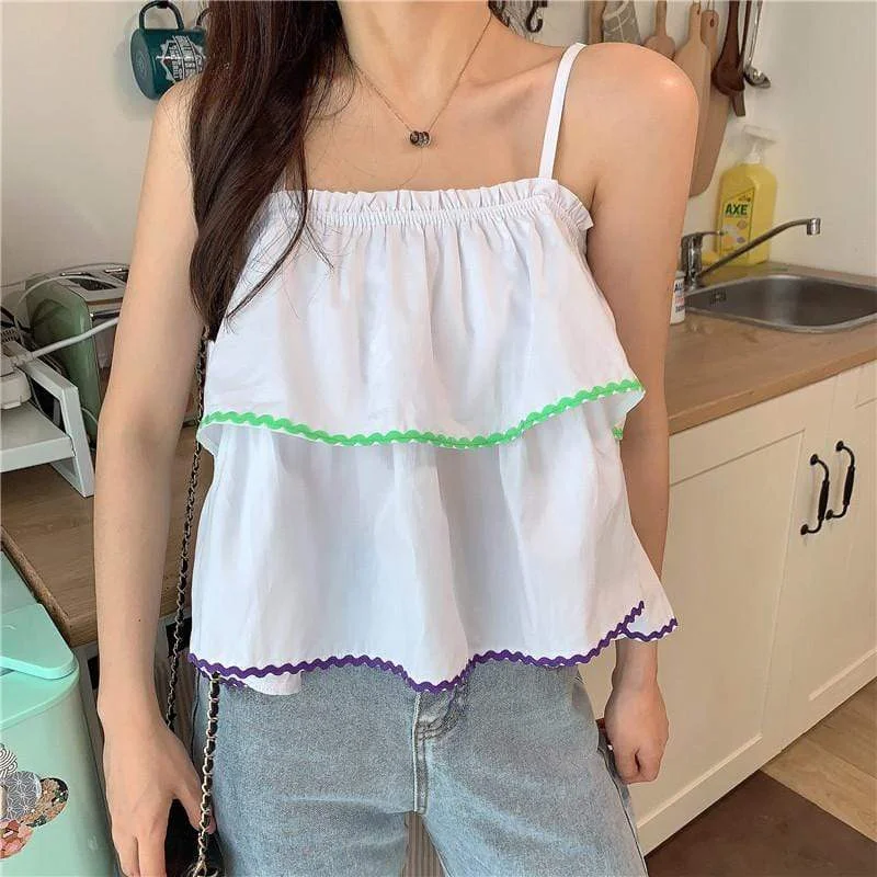 Women's Contrast Color Crop Top