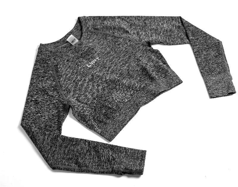 Seamless Long Sleeve Crop  - Heather grey