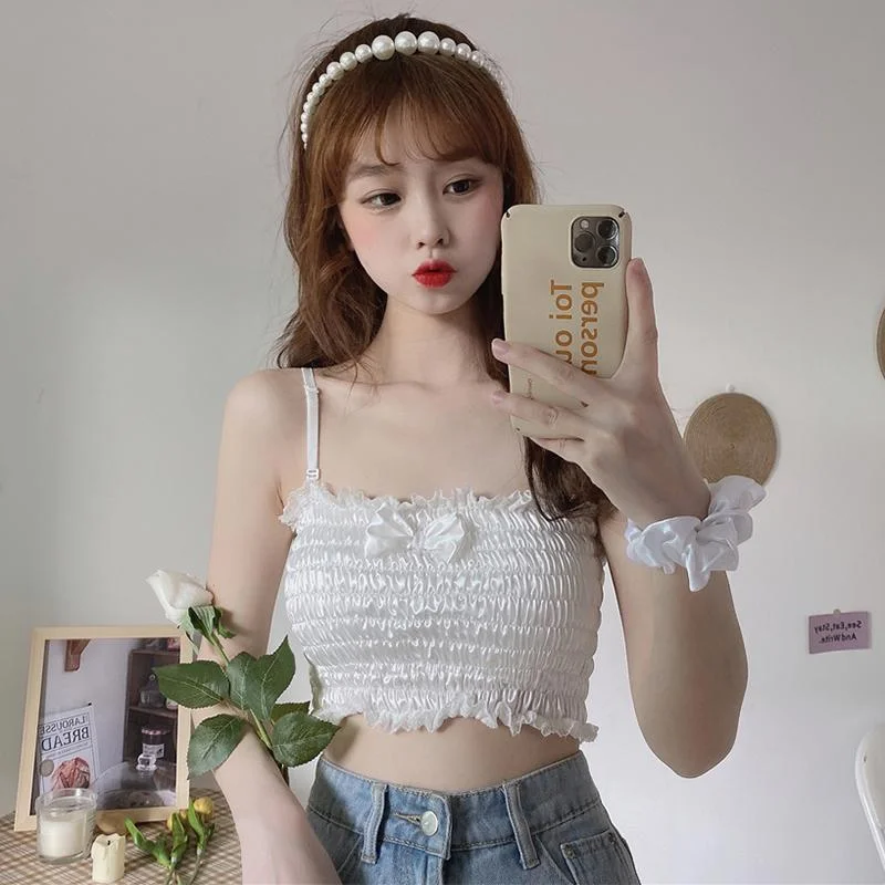 Women's Lace Ruffles Crop Top